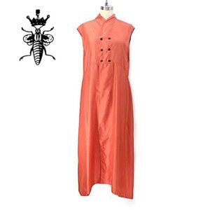 J Morgan Puett Shack Incorporated 100% Silk Empire Dress Vest Duster Long Size M